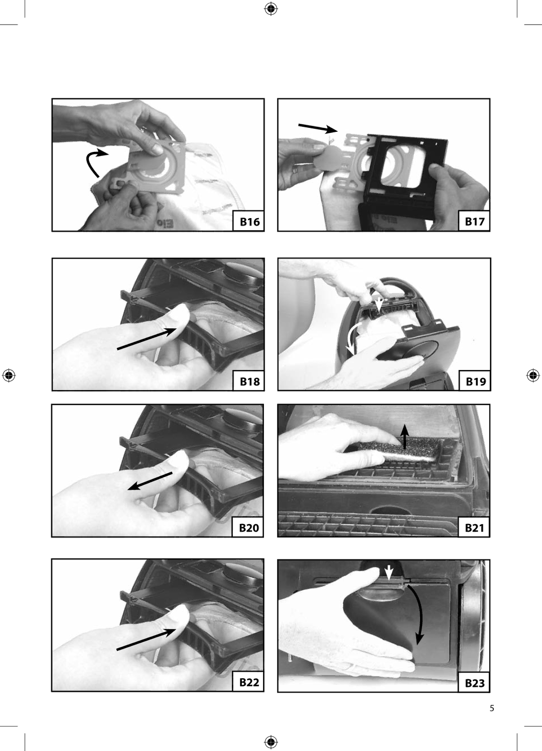 Morphy Richards Bagged cylinder Vacuum operating instructions B16 B18 B20 B22 B17 B19 B21 B23 