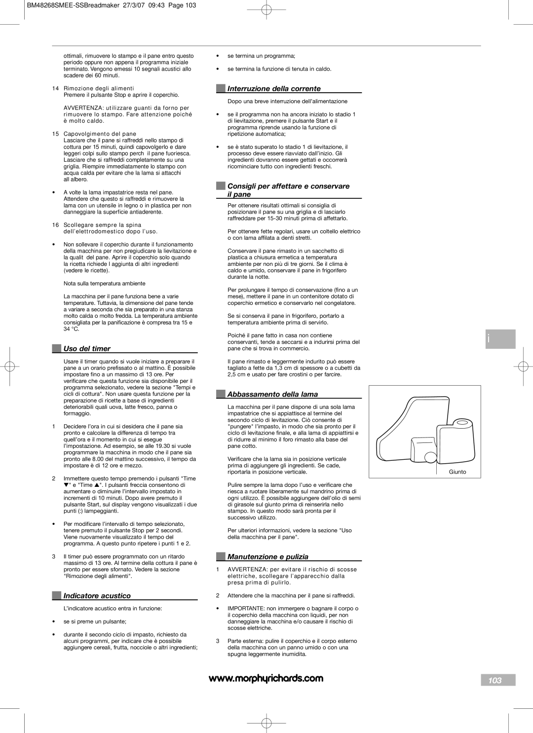 Morphy Richards BM48268SMEE manual 103 