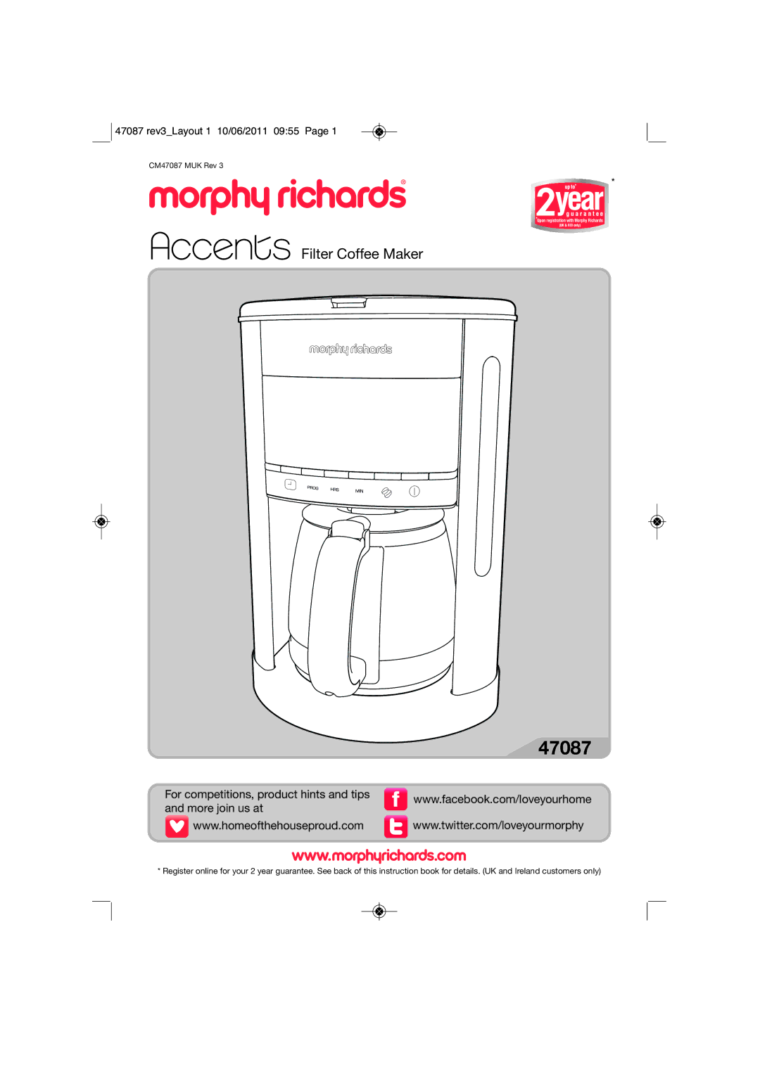 Morphy Richards CM47087 MUK Rev 3 manual 