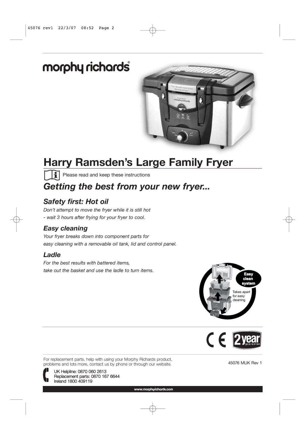 Morphy Richards Coffeemaker manual Easy cleaning, Ladle 