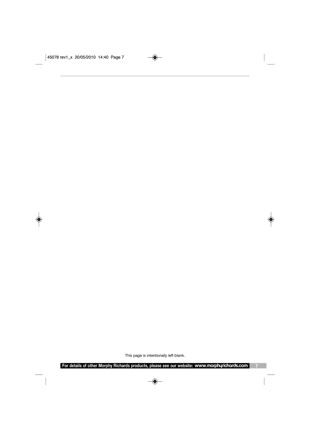 Morphy Richards DF45078 manual This page is intentionally left blank 