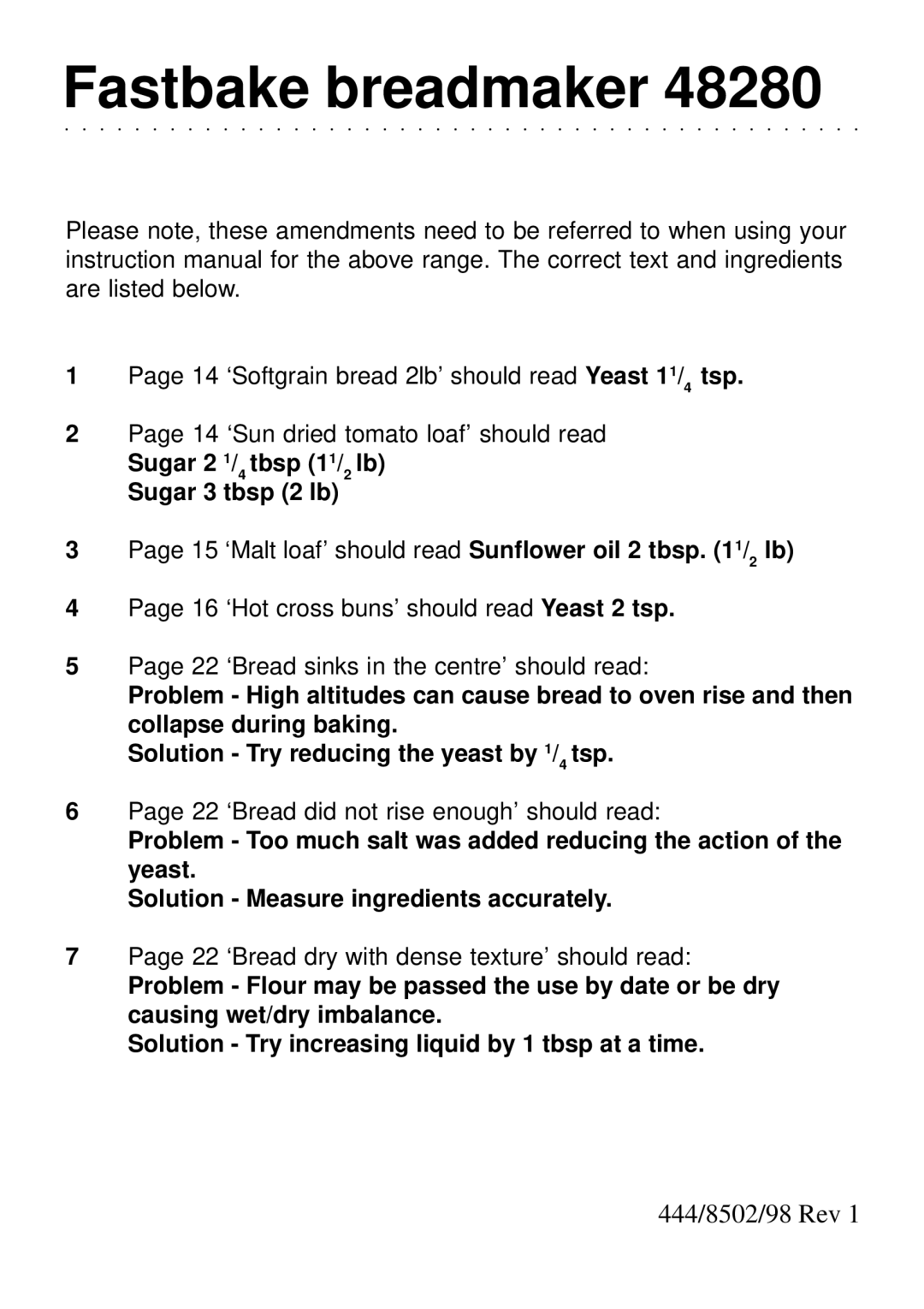 Morphy Richards Fastbake breadmaker manual 