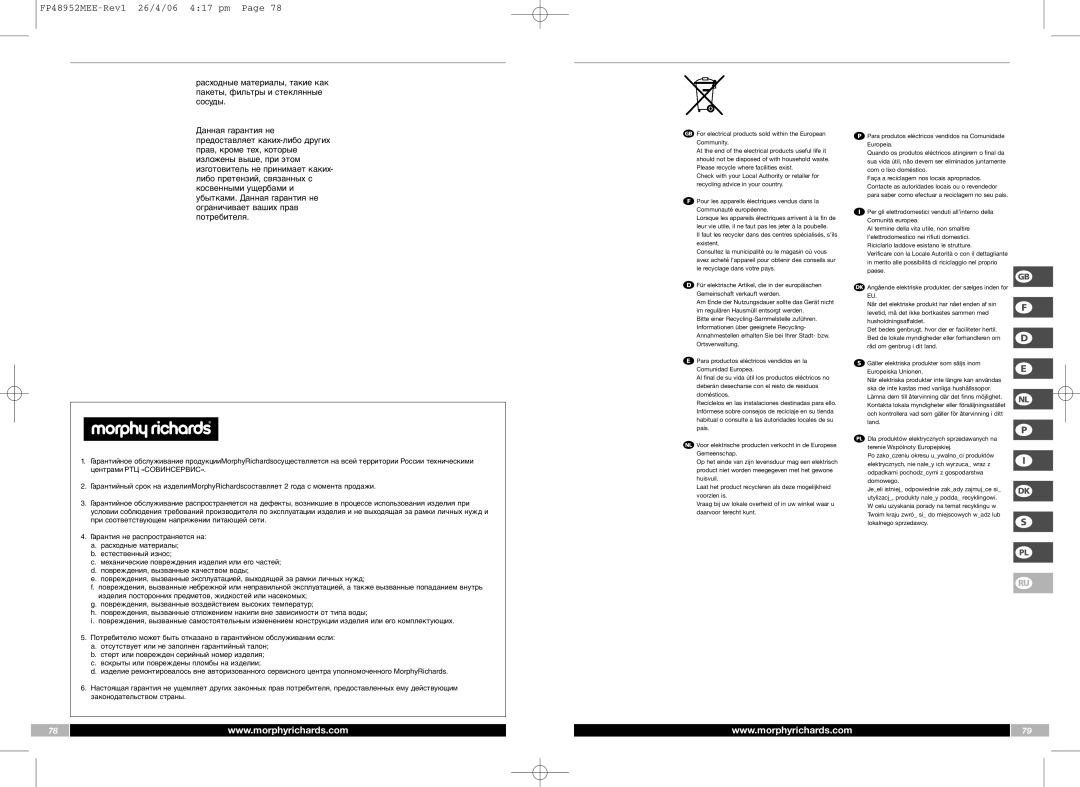 Morphy Richards manual FP48952MEE-Rev1 26/4/06 417 pm 