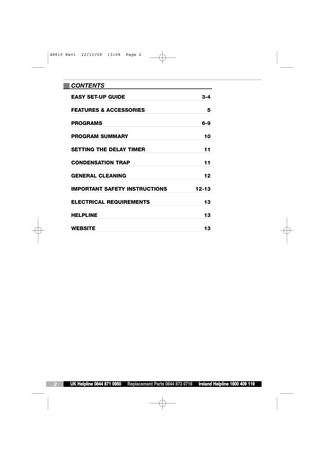 Morphy Richards Intellichef manual Contents 