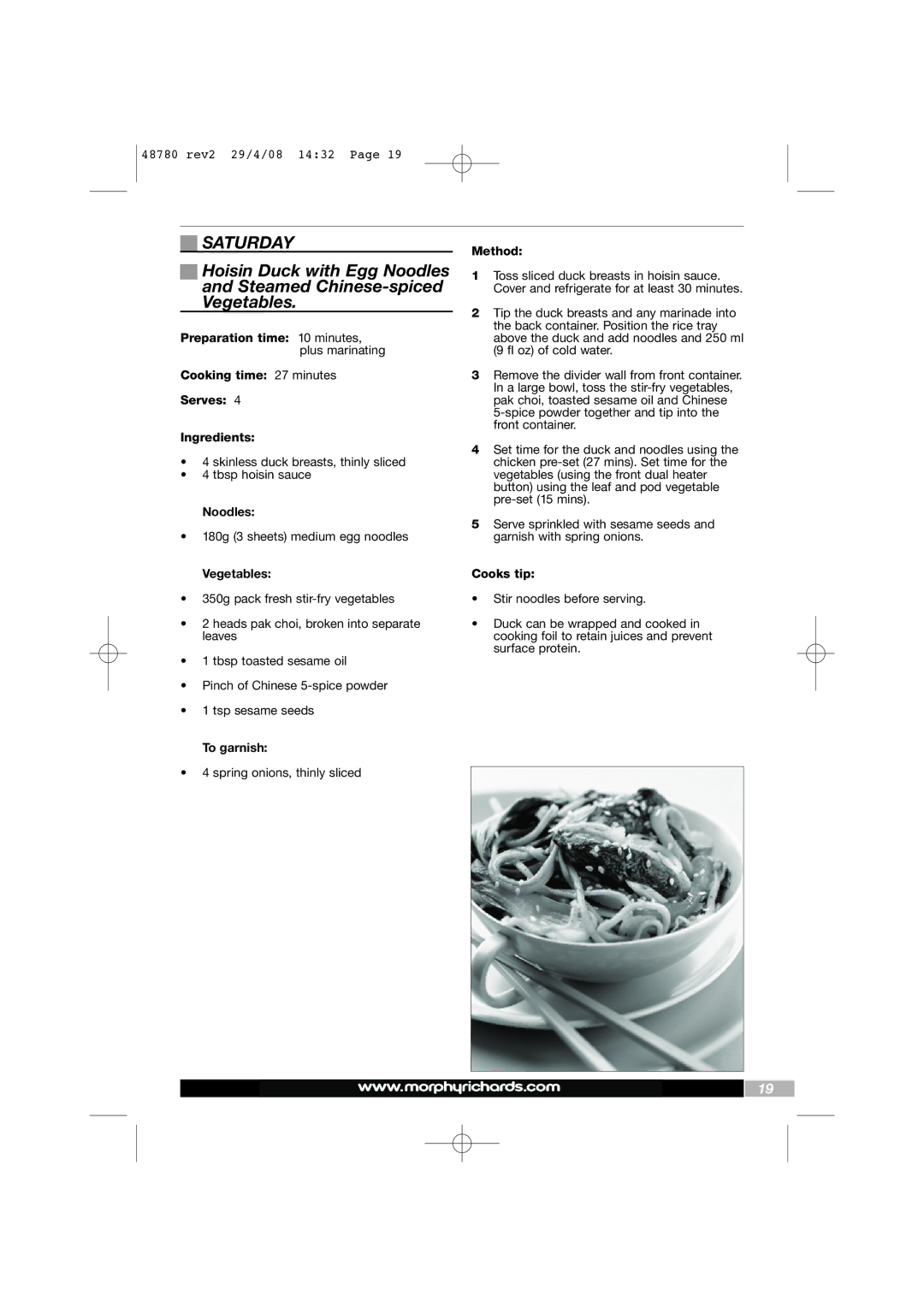 Morphy Richards Intellisteam setup guide Saturday, Noodles 