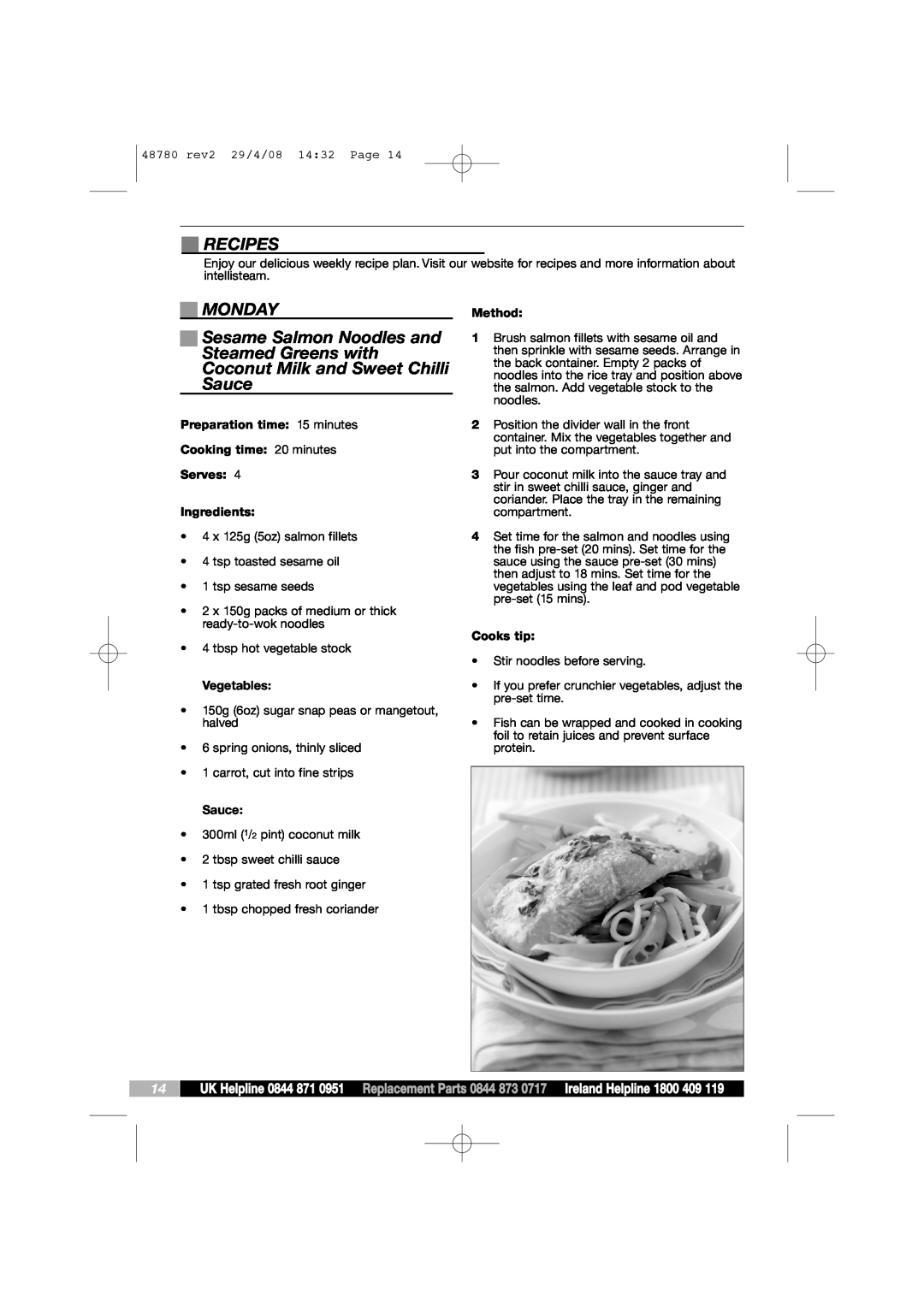 Morphy Richards Intellisteam setup guide Recipes, Monday, Vegetables, Sauce 