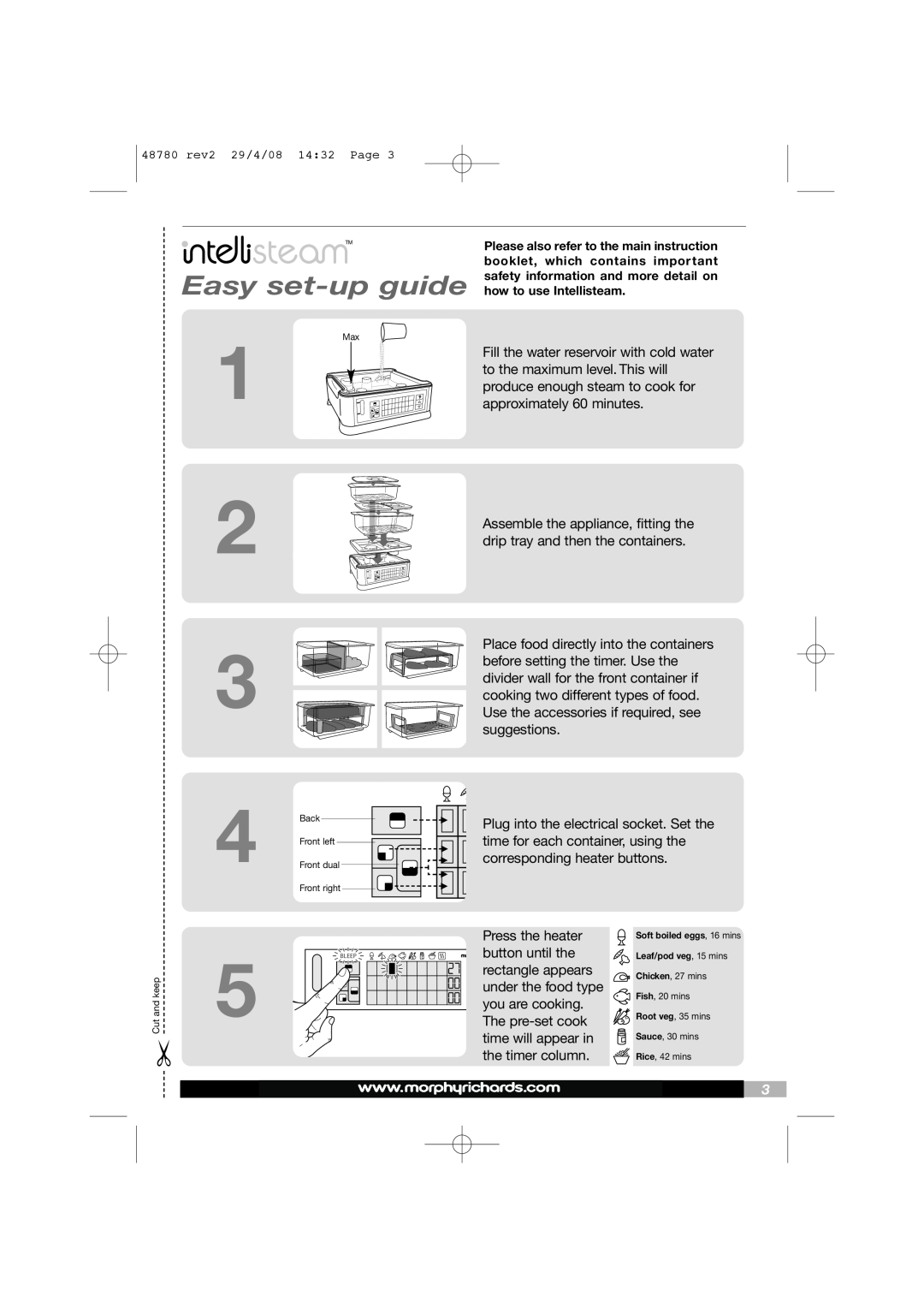 Morphy Richards setup guide Easy set-up guide, booklet, which cont ains impor t ant, how to use Intellisteam 