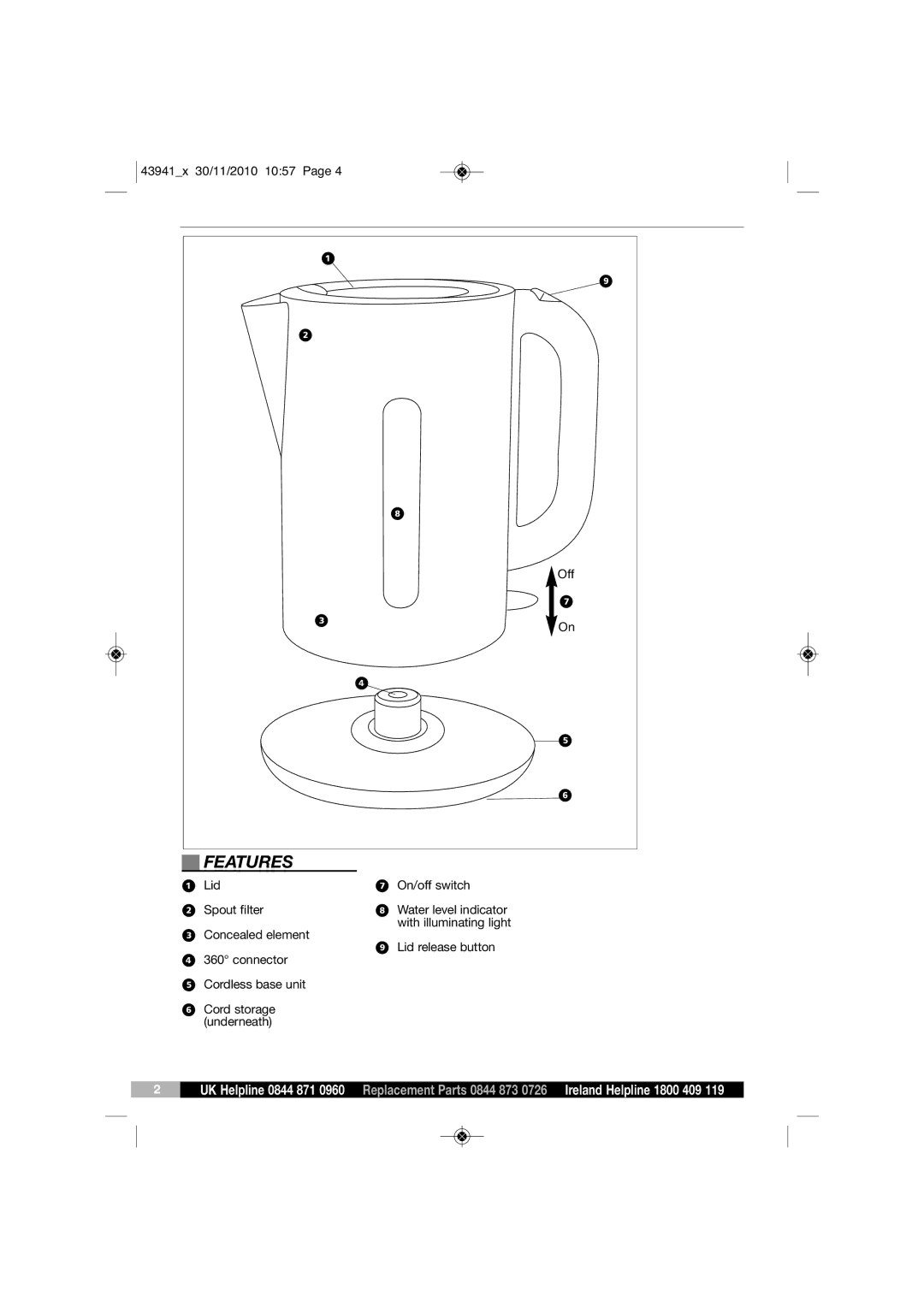 Morphy Richards KT43941 MUK Rev 1 manual Features 