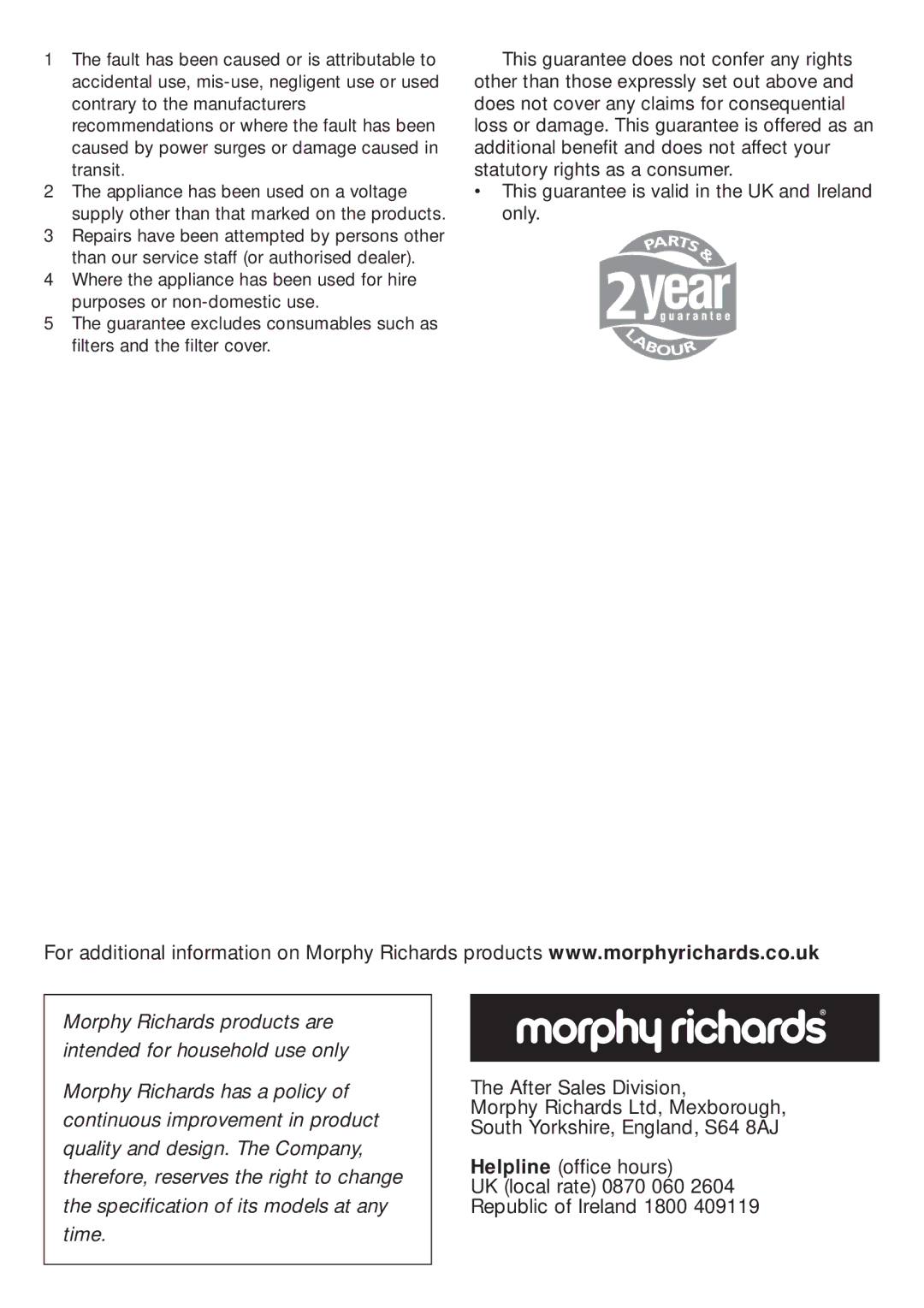 Morphy Richards Orb vacuum cleaner manual 