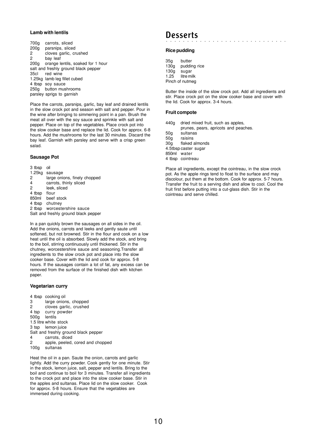 Morphy Richards Round slow cooker manual Desserts 