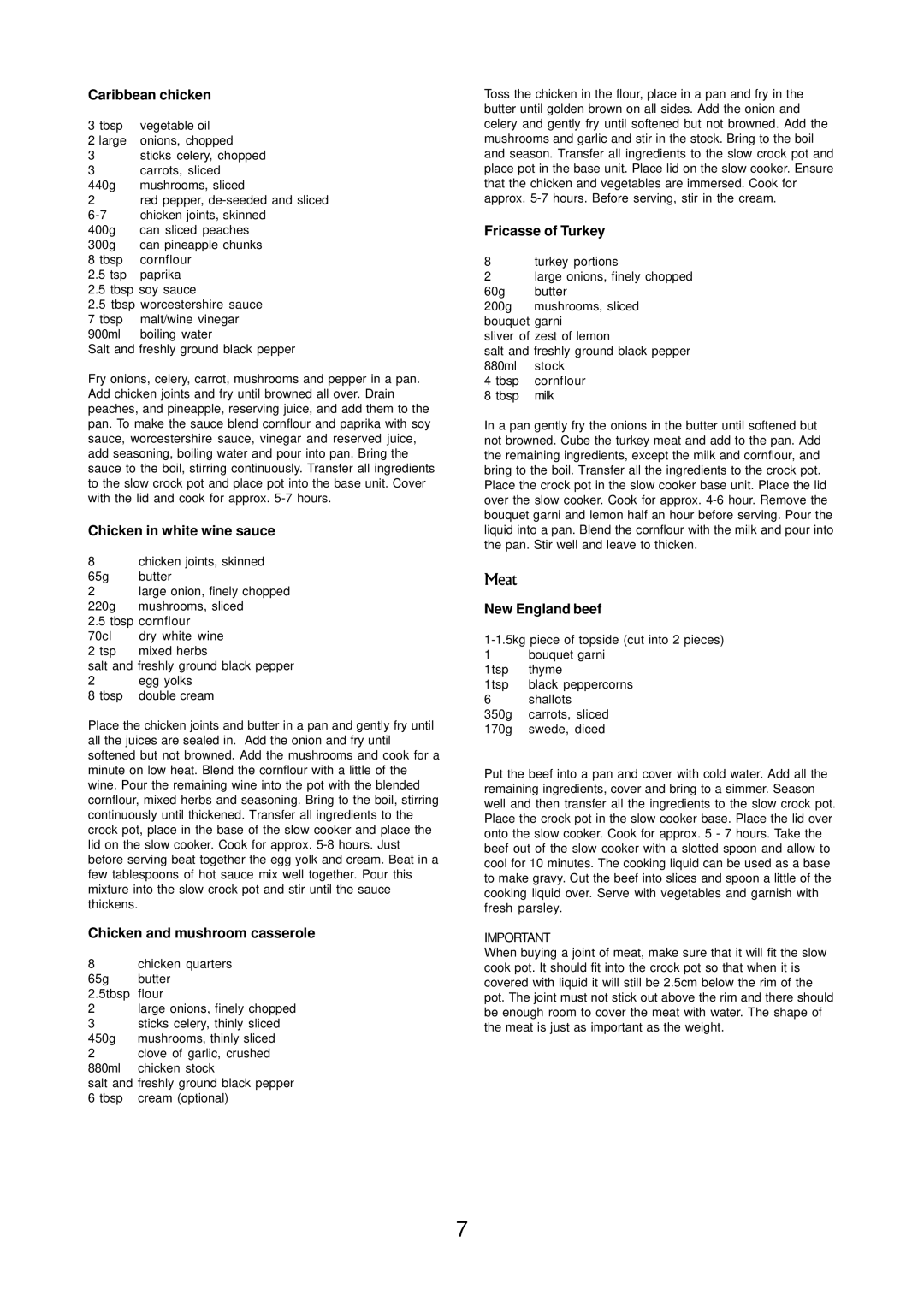 Morphy Richards Round slow cooker manual Caribbean chicken, Chicken in white wine sauce, Chicken and mushroom casserole 