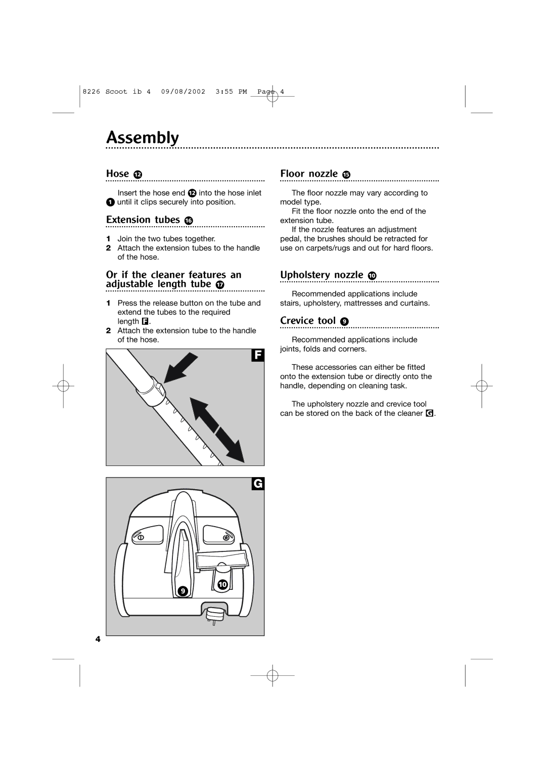 Morphy Richards Scoot cylinder vacuum cleaner manual Assembly 