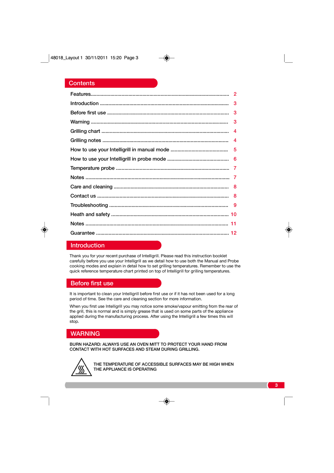 Morphy Richards ST48018 MUK Rev 1 manual Contents, Introduction, Before first use 