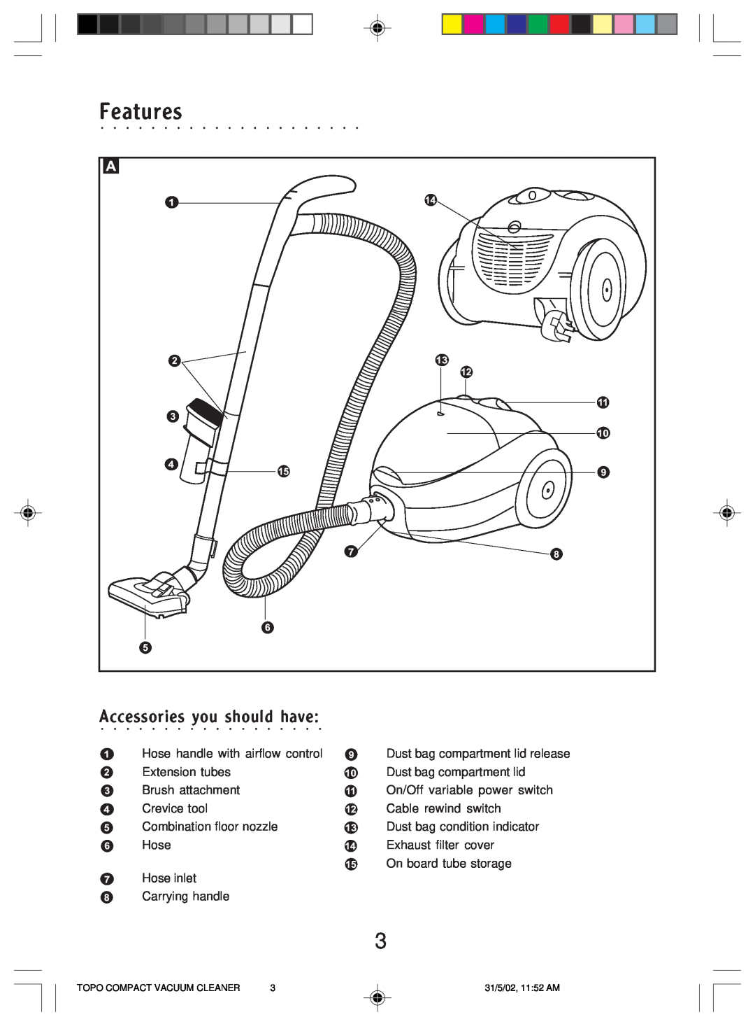 Morphy Richards Topo compact vacuum cleaner manual Features, Accessories you should have, Topo Compact Vacuum Cleaner 