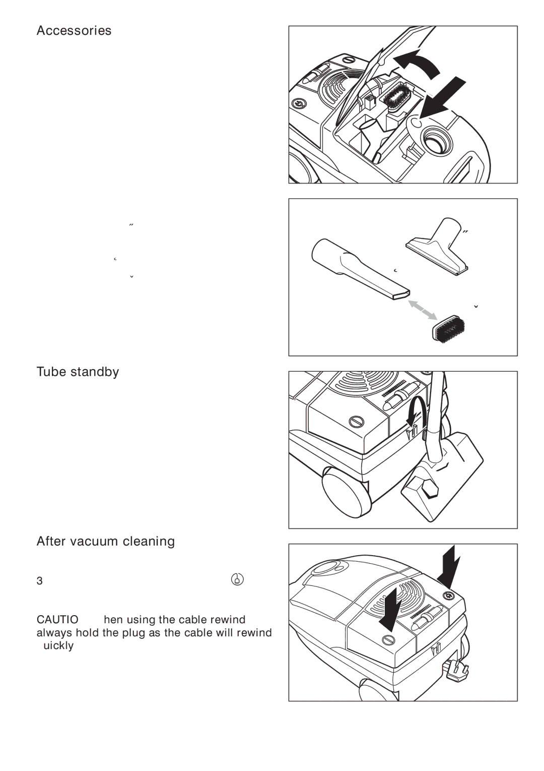 Morphy Richards Vacuum Cleaner manual Accessories, Tube standby, After vacuum-cleaning 