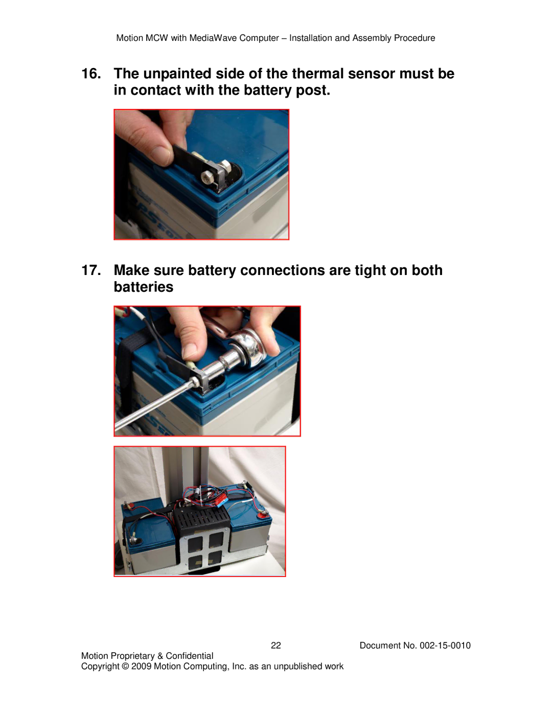 Motion Computing 002-15-0010 manual Document No 