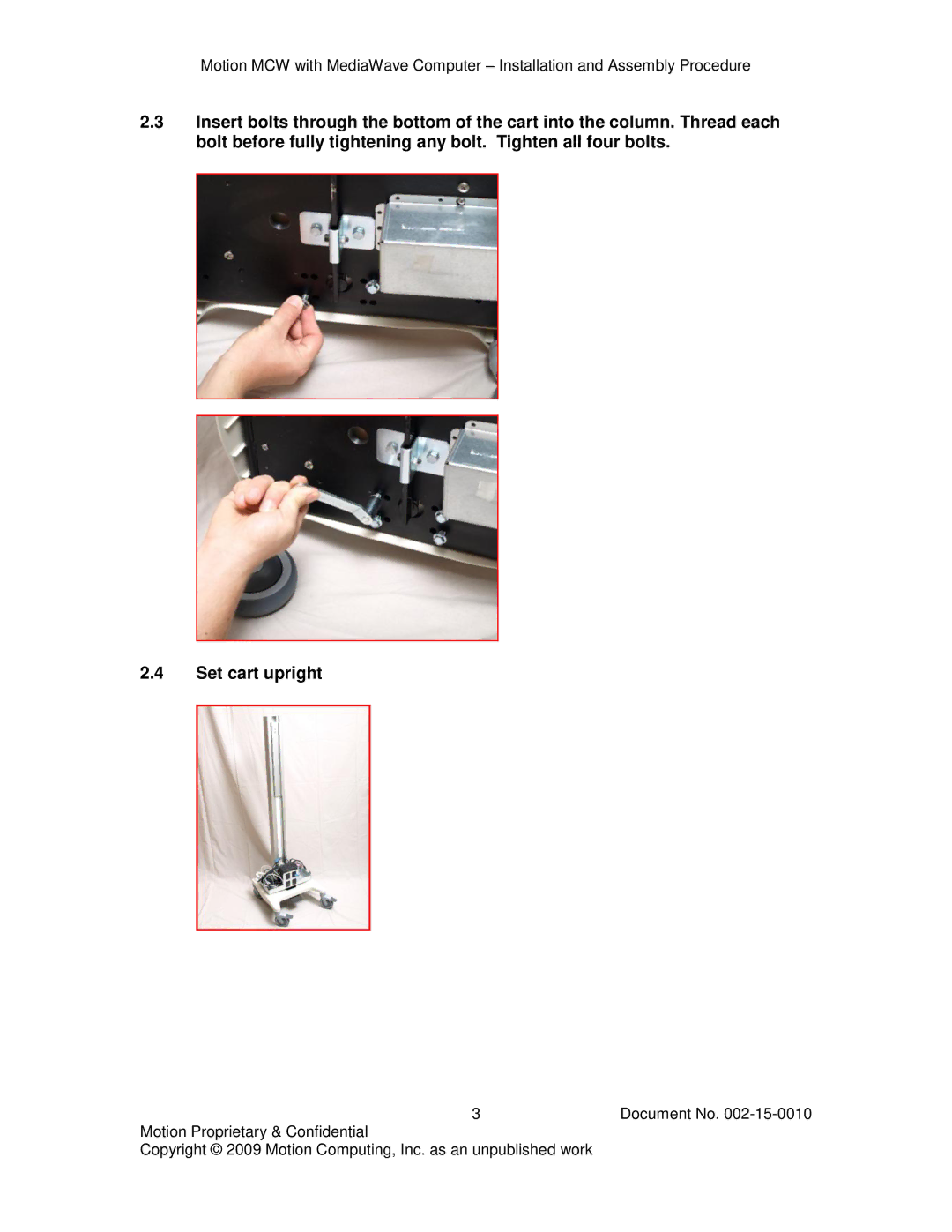 Motion Computing 002-15-0010 manual Document No 