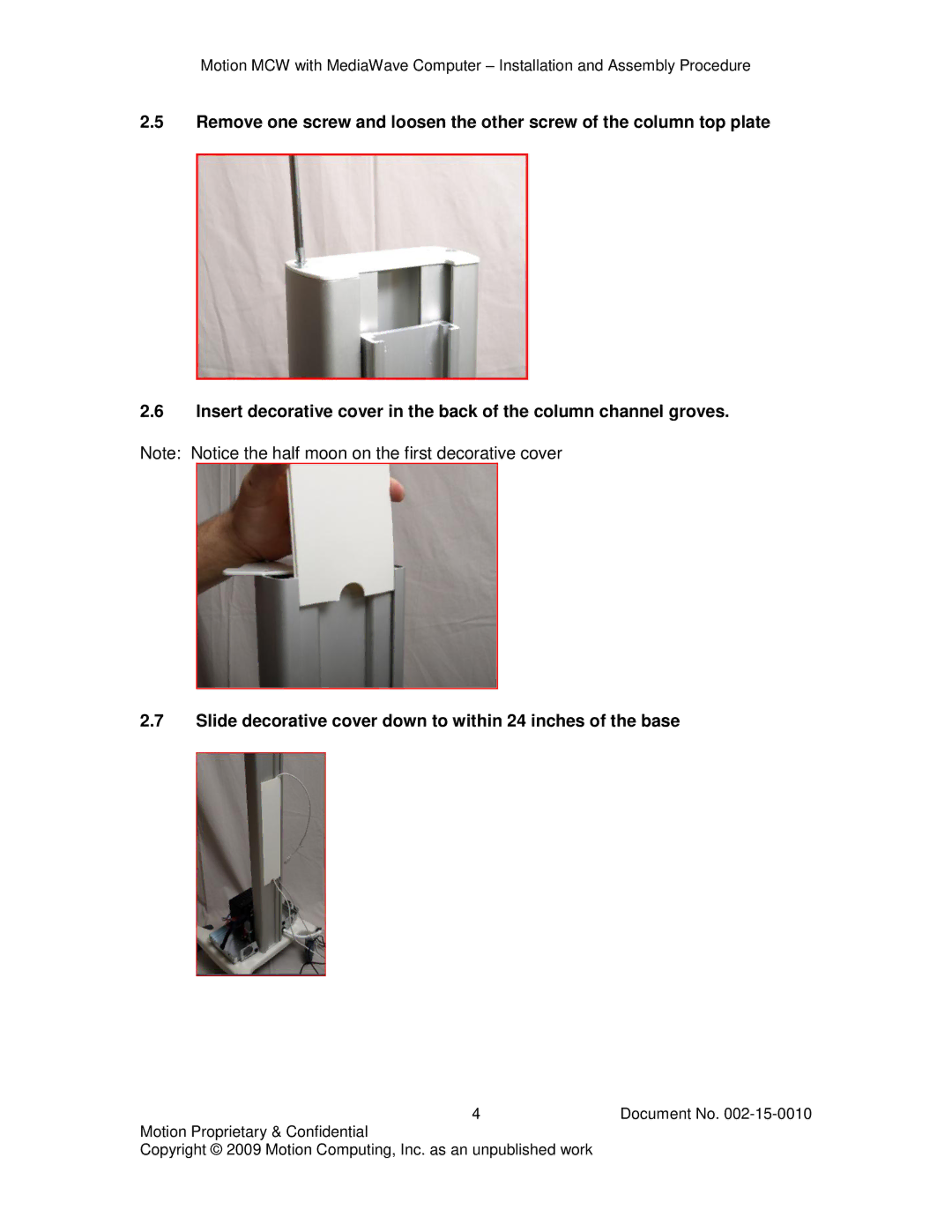 Motion Computing 002-15-0010 manual Document No 