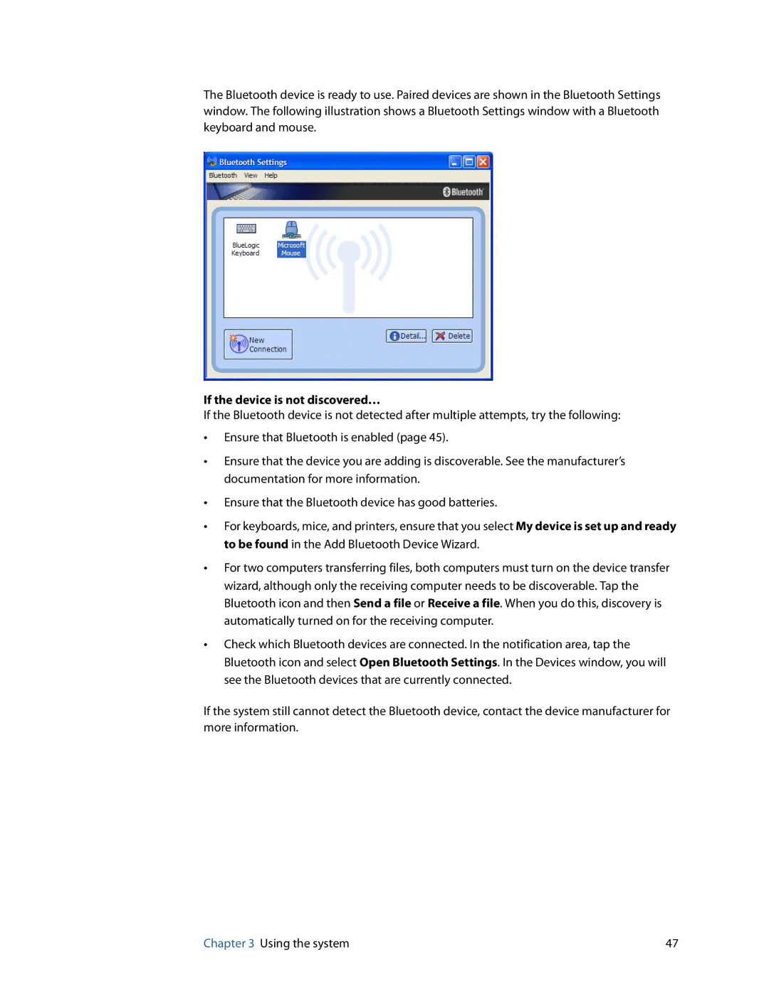 Motion Computing F5, C5, GU3K2722 manual If the device is not discovered… 