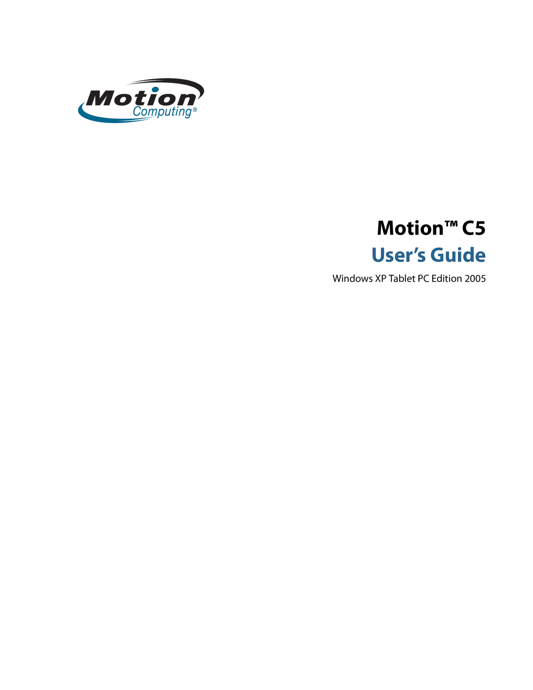 Motion Computing C5 manual User’s Guide 