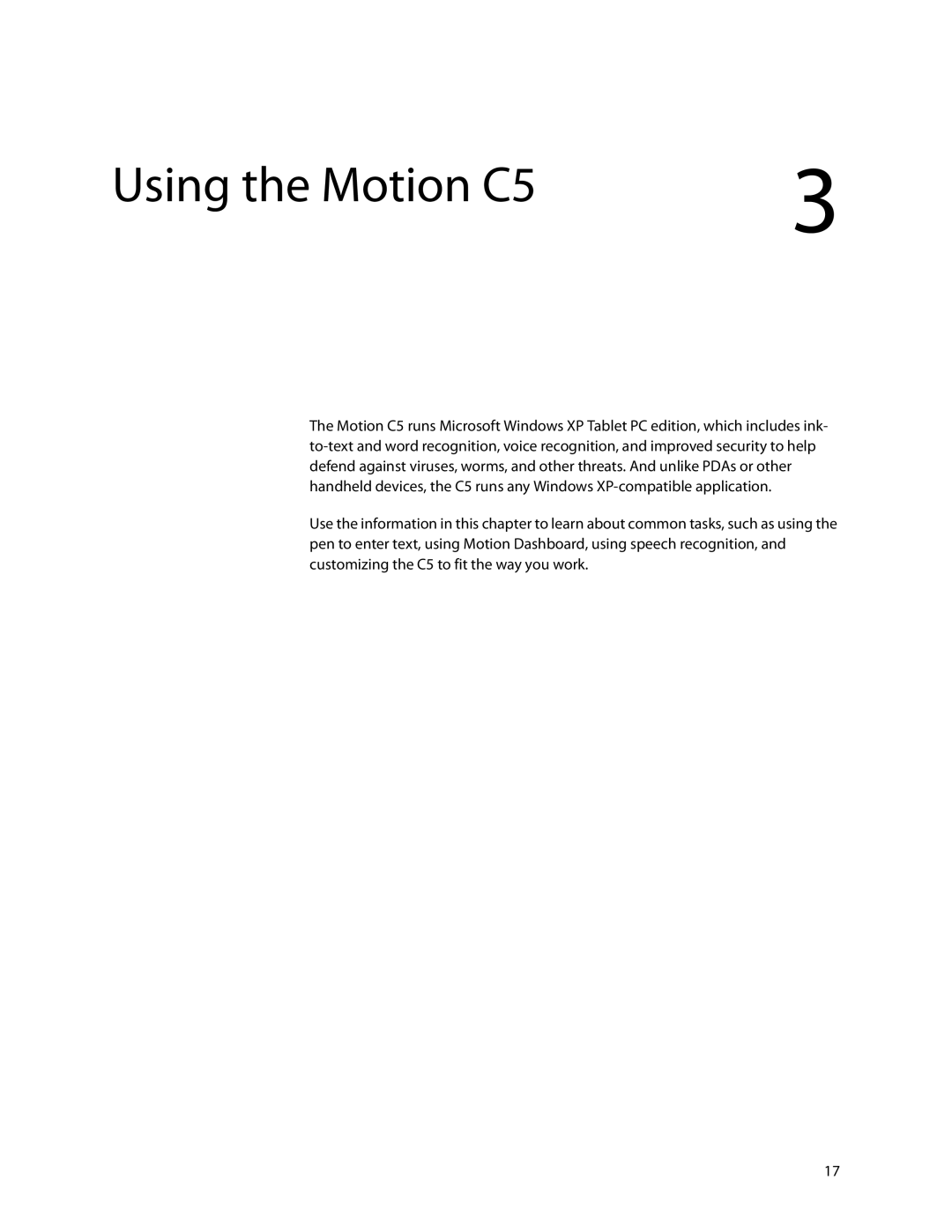 Motion Computing manual Using the Motion C5 