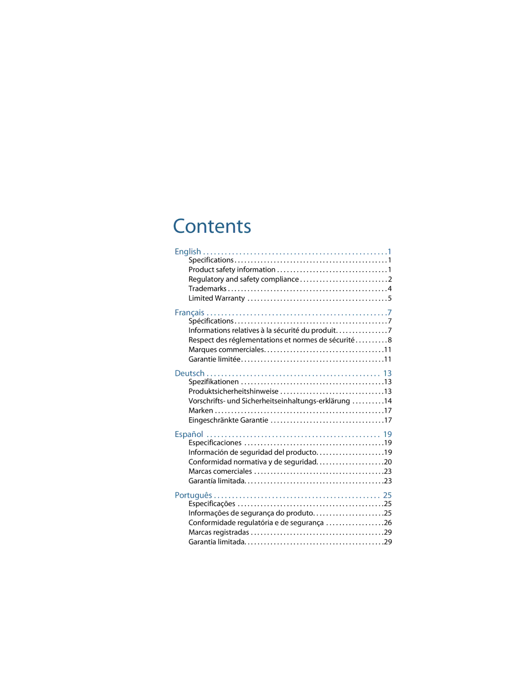 Motion Computing FWS-DS1 warranty Contents 