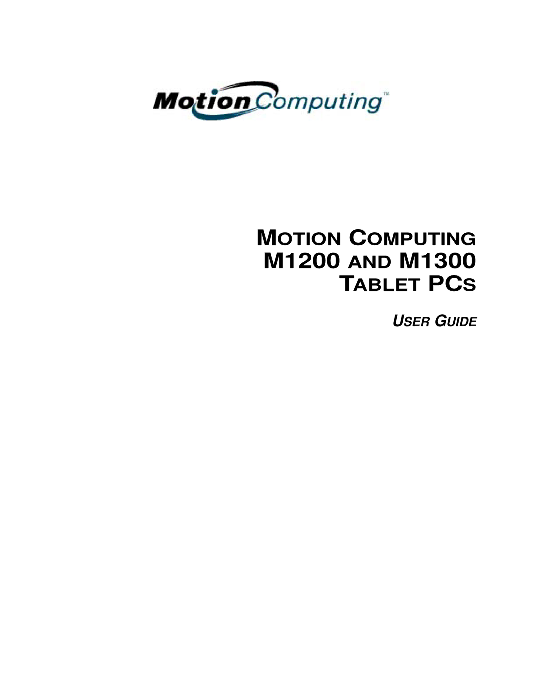 Motion Computing manual M1200 and M1300 