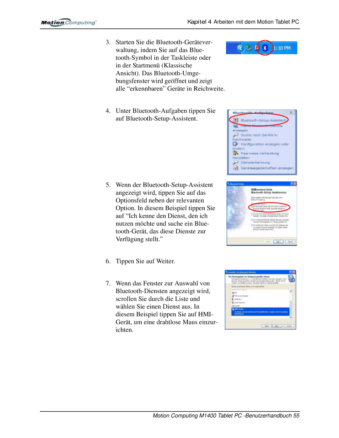 Motion Computing manual Motion Computing M1400 Tablet PC -Benutzerhandbuch 