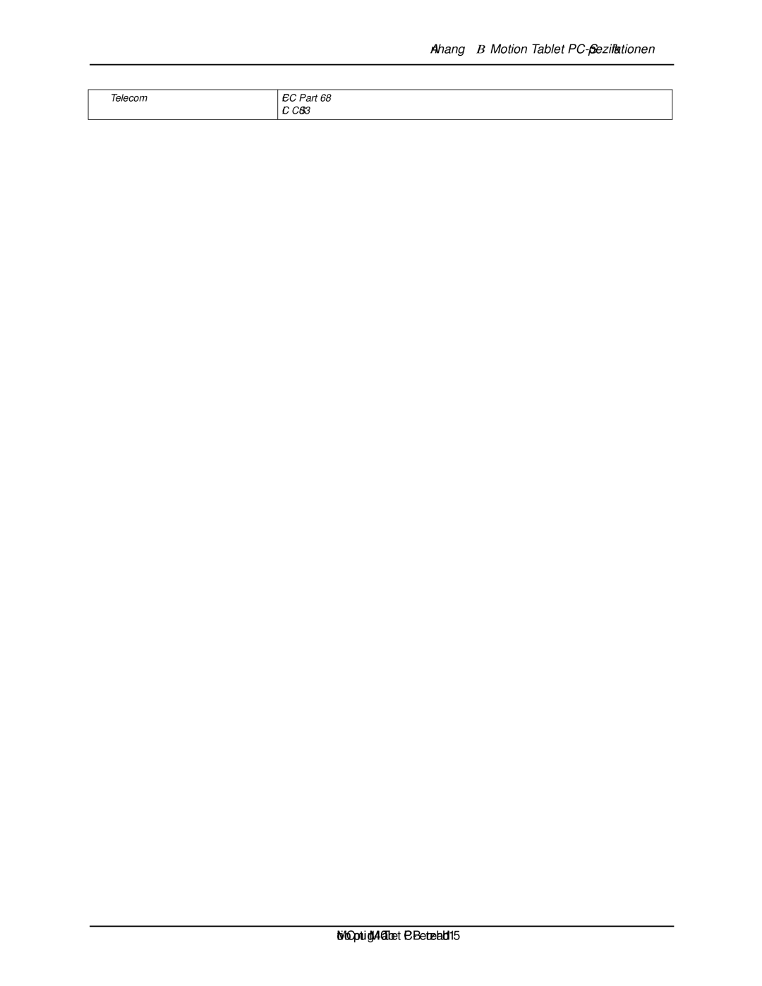 Motion Computing M1400 manual IC CS03 