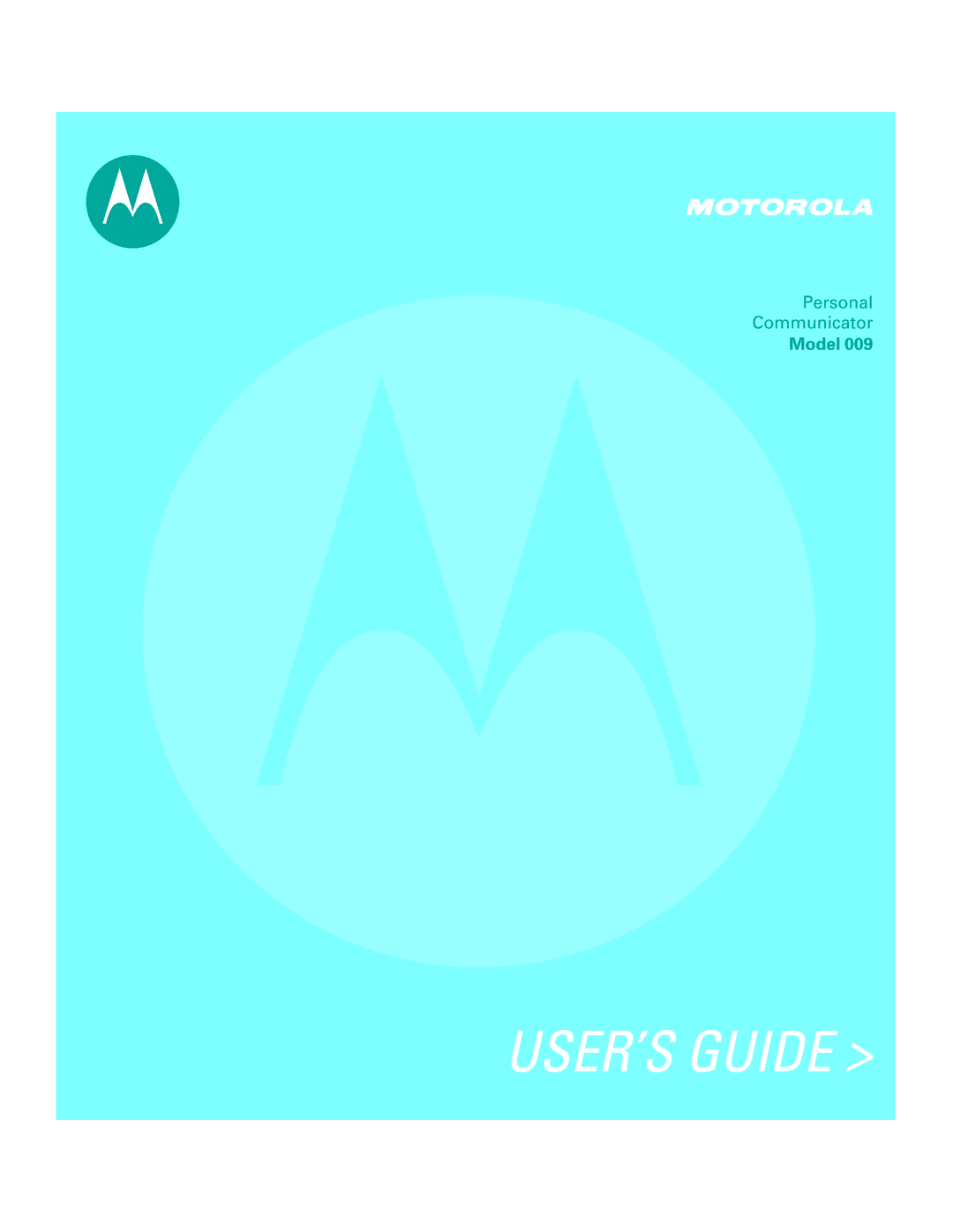 Motorola 009 manual 