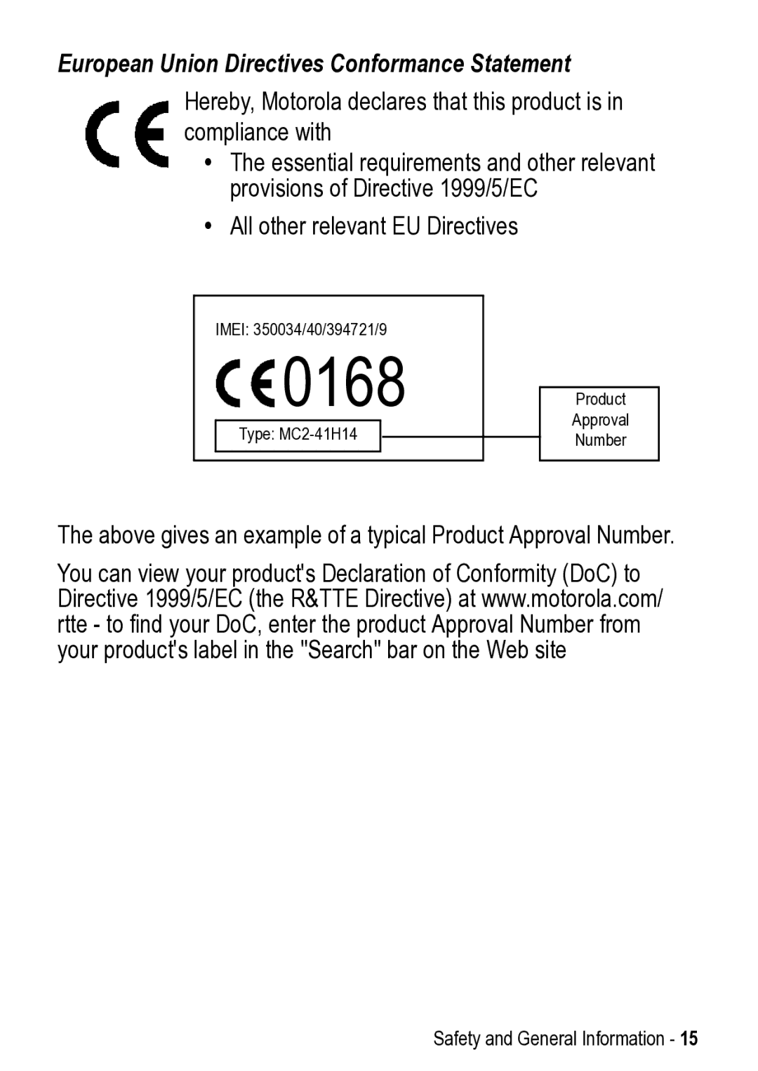 Motorola 031431a manual 0168 