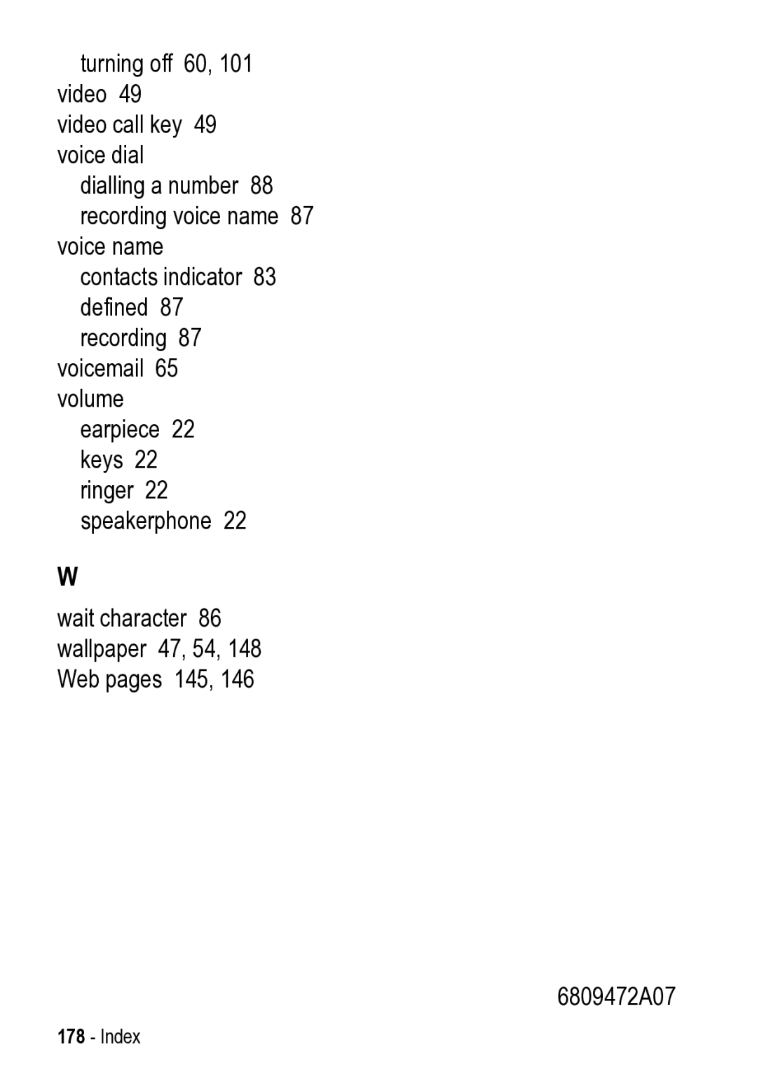 Motorola 031431a manual Index 