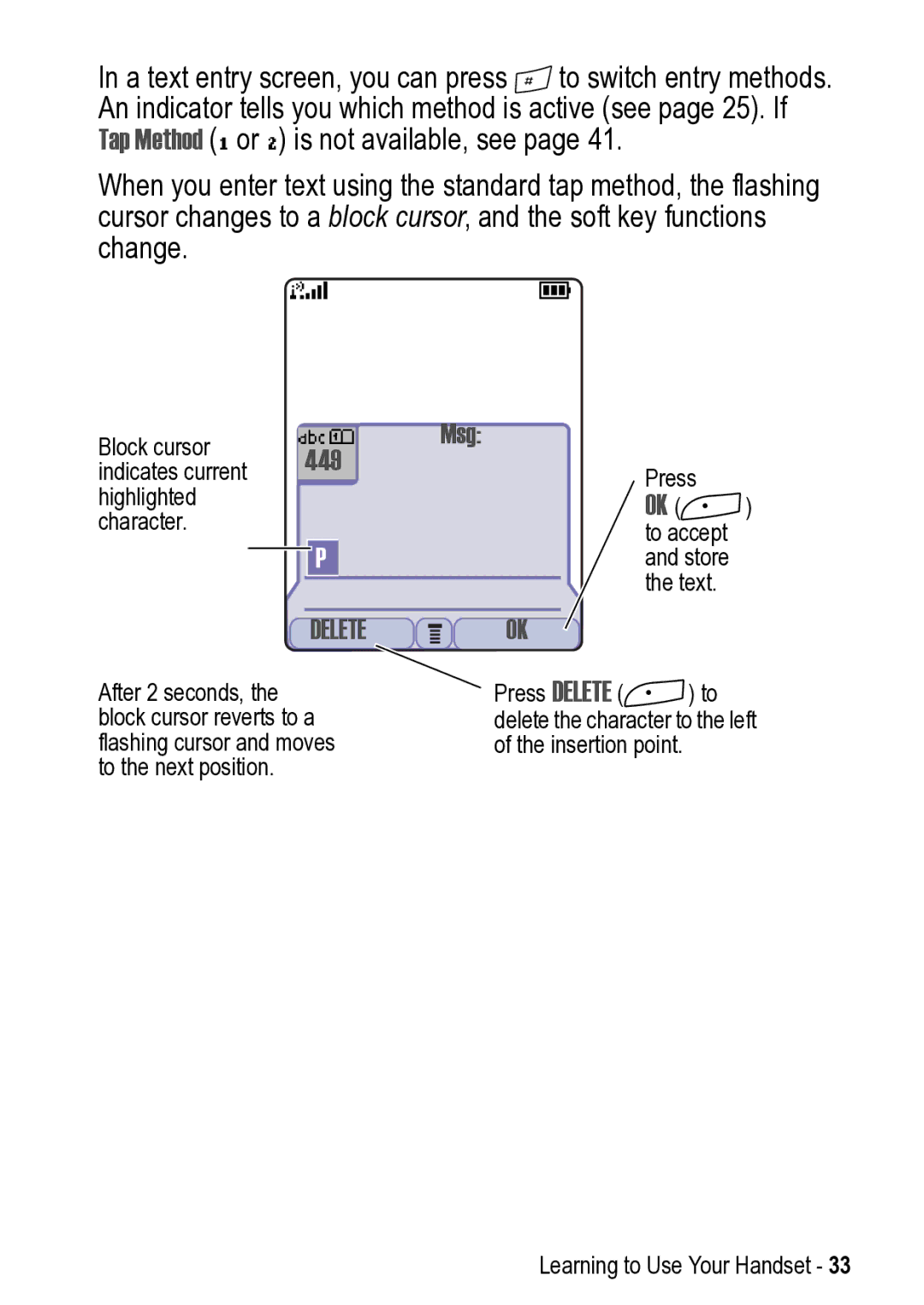 Motorola 031431a manual 449, Delete 