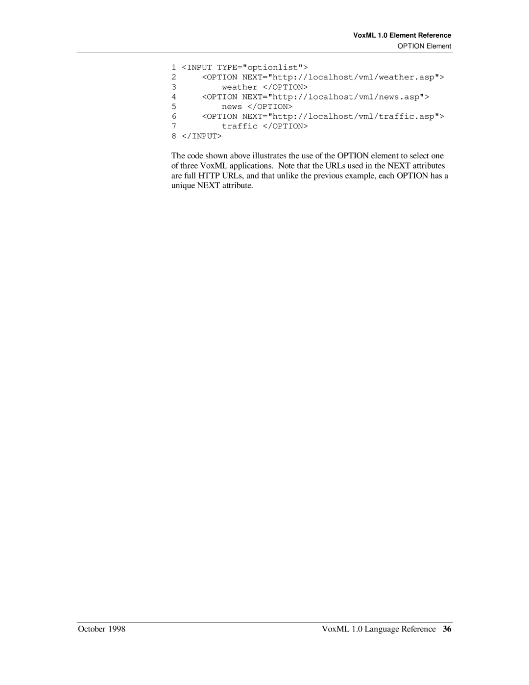 Motorola manual VoxML 1.0 Element Reference 