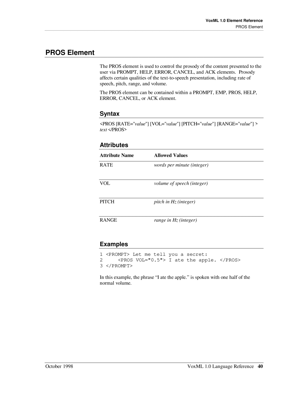 Motorola 1 manual Pros Element 