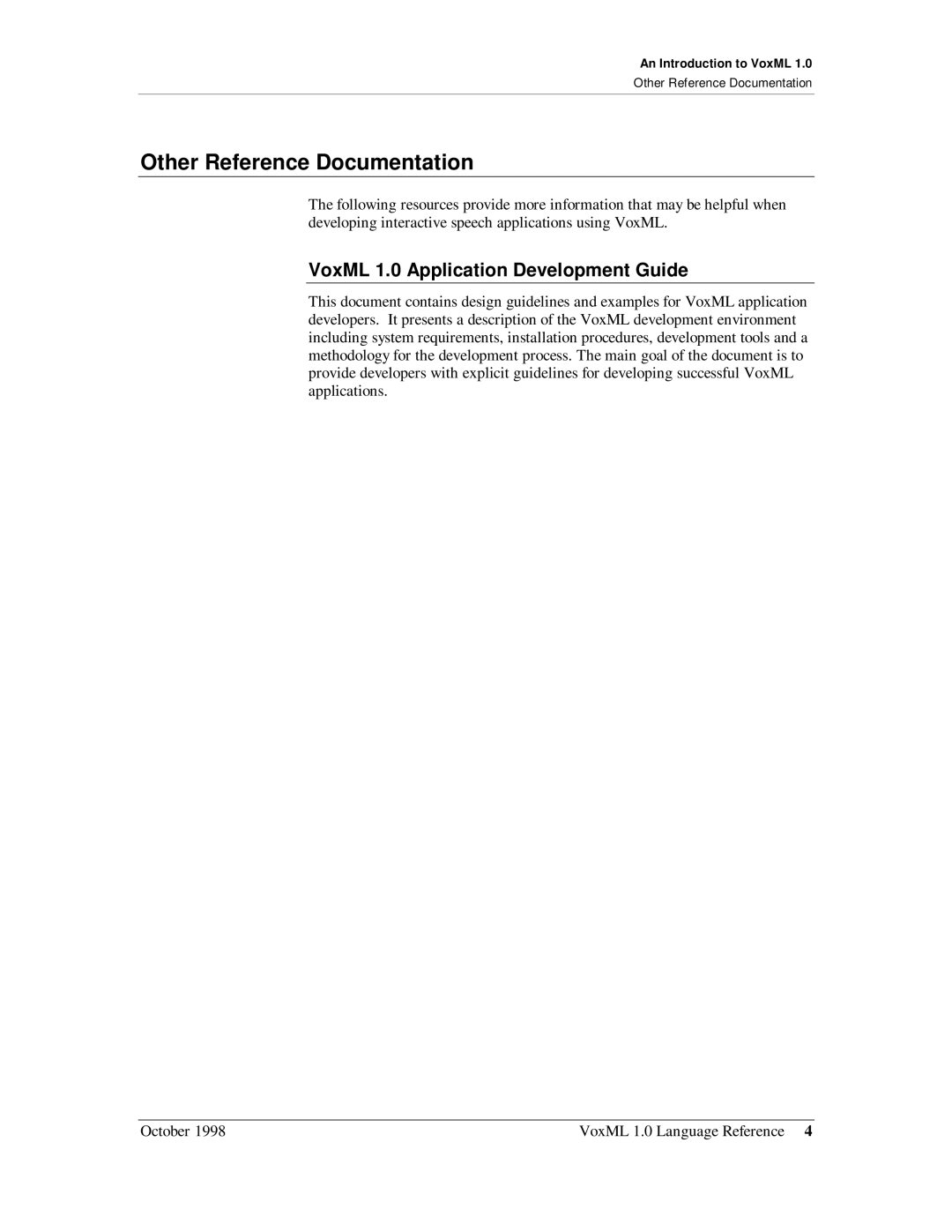 Motorola manual Other Reference Documentation, VoxML 1.0 Application Development Guide 