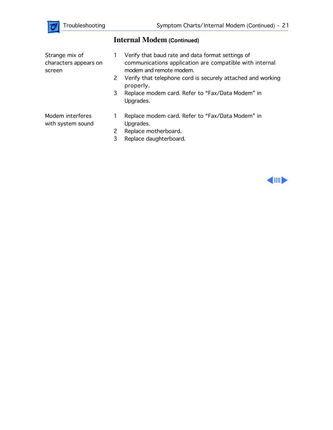 Motorola 100 manual Internal Modem 