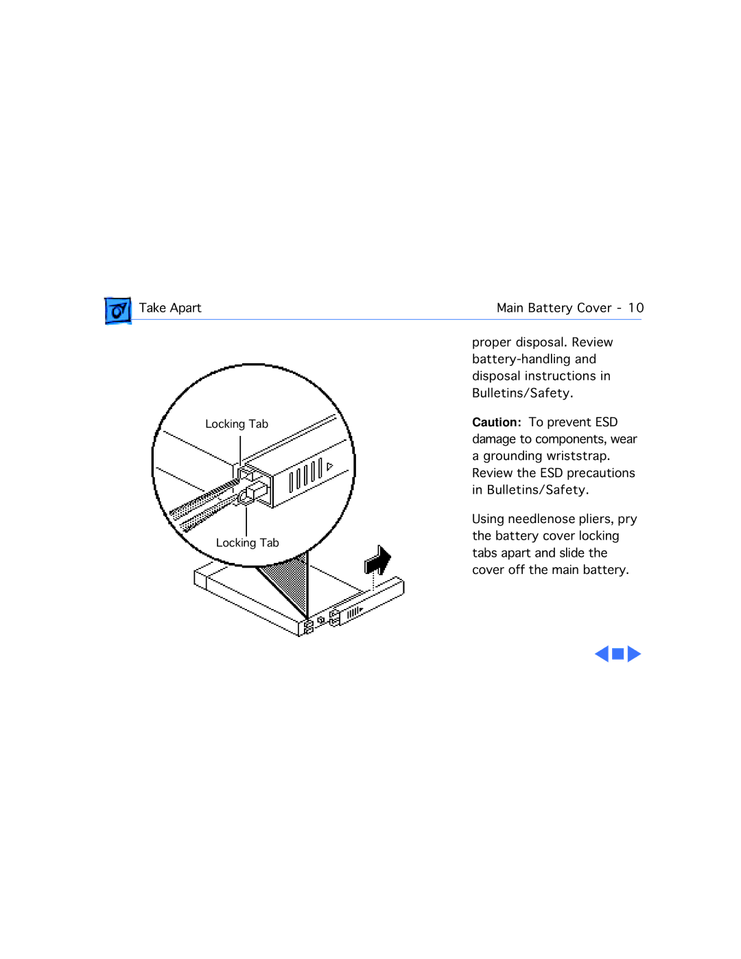 Motorola 100 manual Locking Tab 