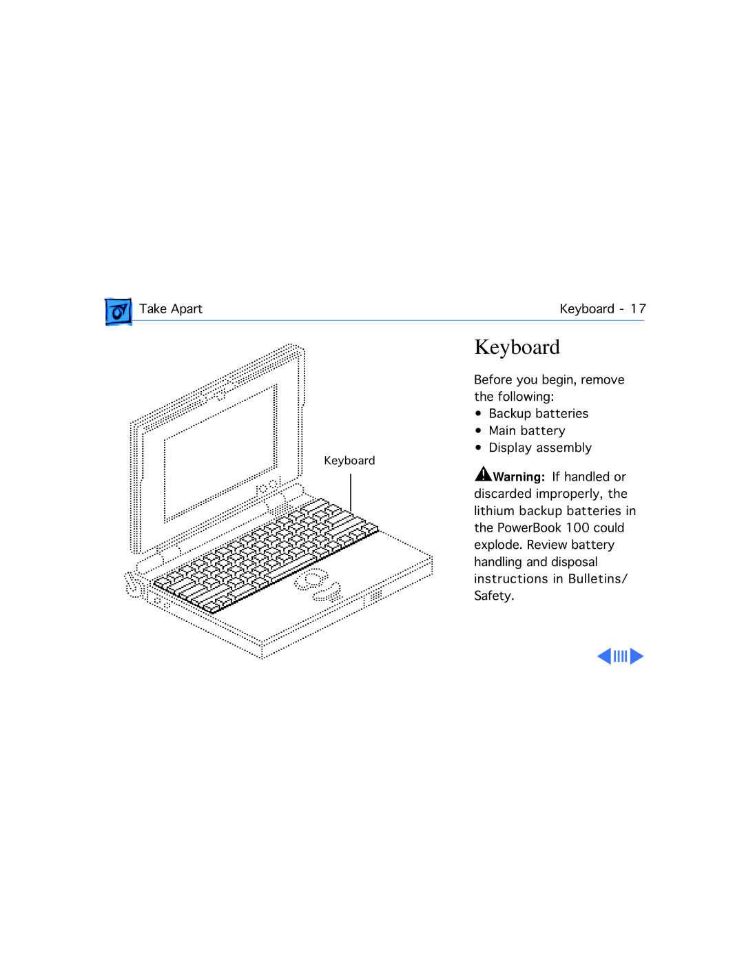 Motorola 100 manual Keyboard 