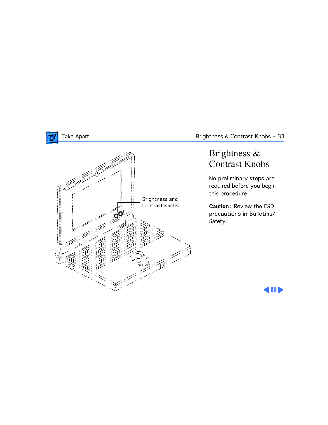 Motorola 100 manual Brightness & Contrast Knobs 