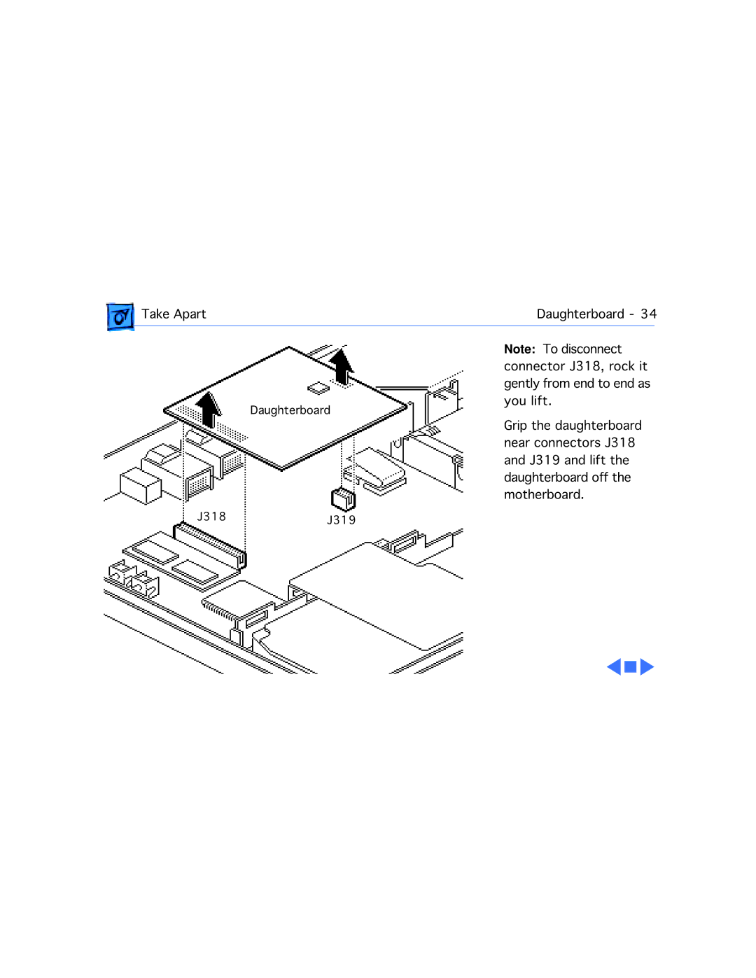 Motorola 100 manual Daughterboard J318J319 