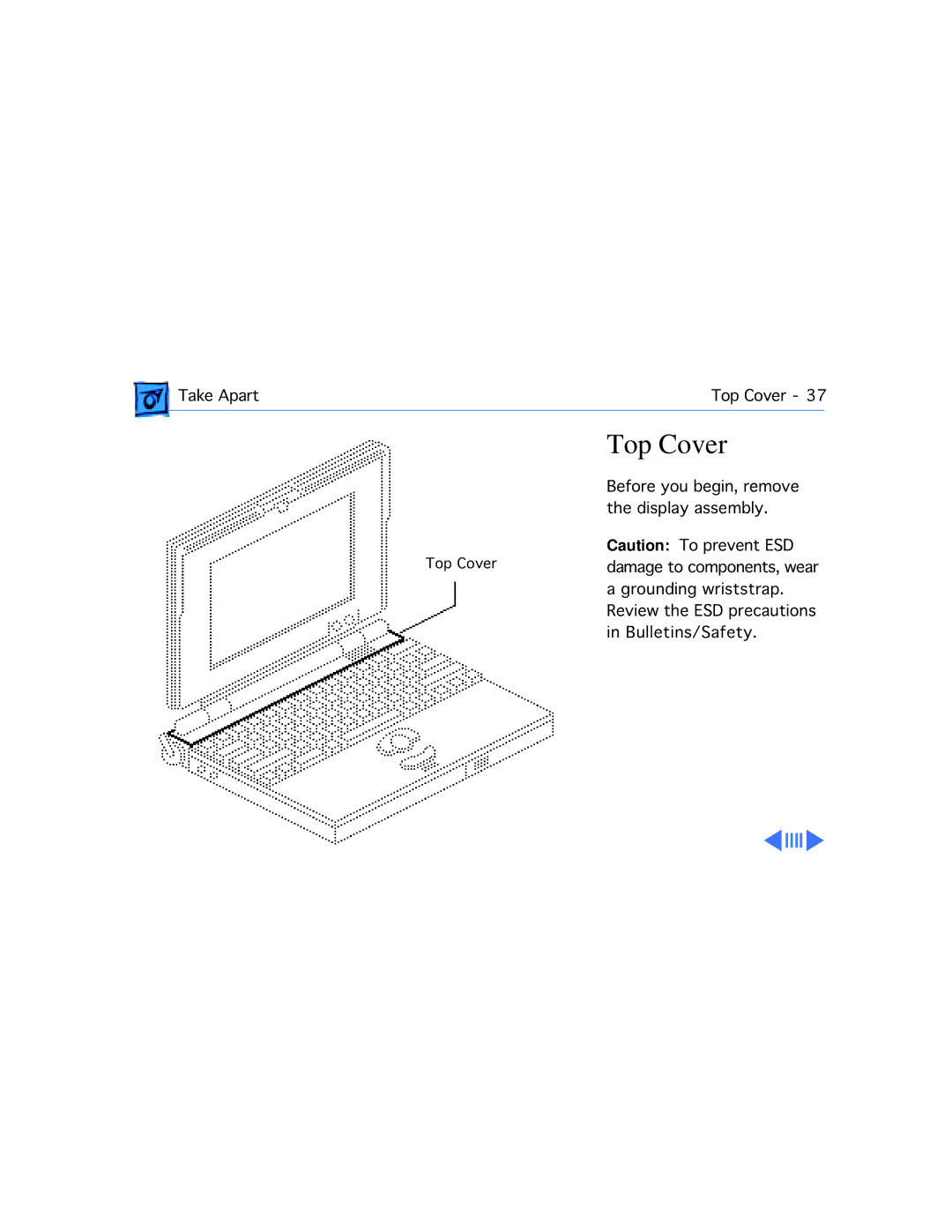 Motorola 100 manual Top Cover 