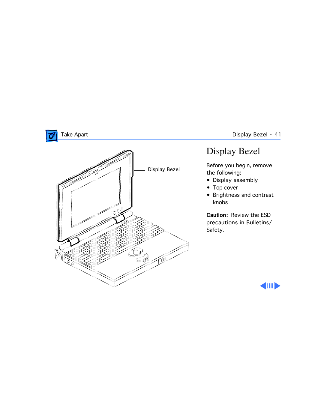 Motorola 100 manual Display Bezel 