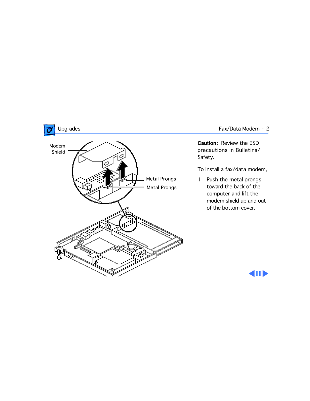 Motorola 100 manual To install a fax/data modem 