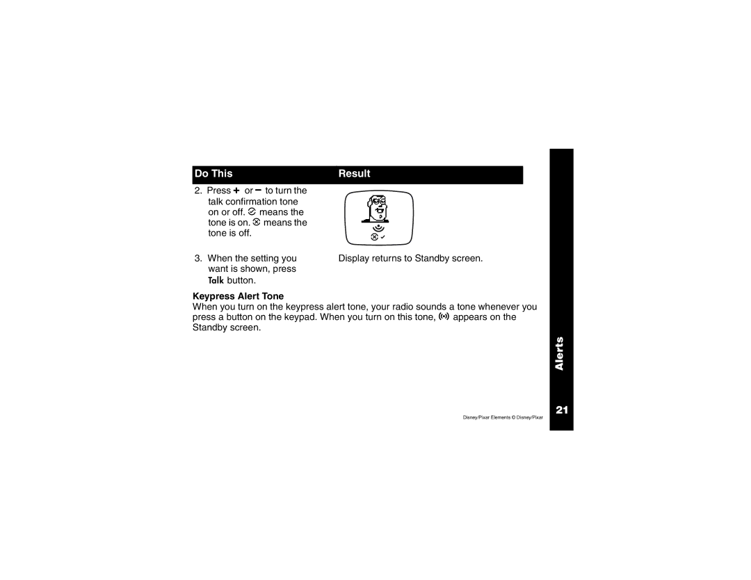 Motorola 2 Way FRS Radio manual Keypress Alert Tone 