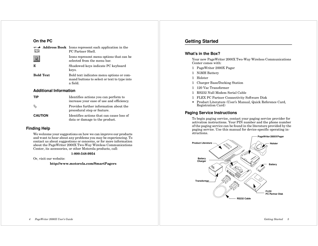 Motorola 2000X quick start Getting Started 