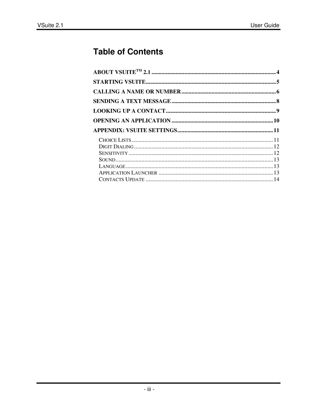 Motorola 2.1 manual Table of Contents 