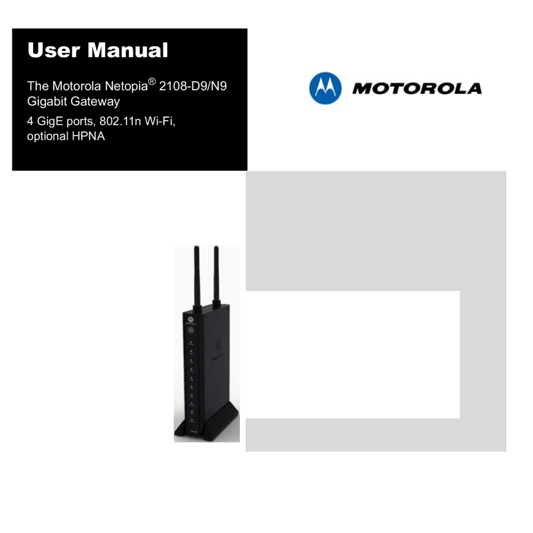 Motorola 2108-D9/N9 user manual 