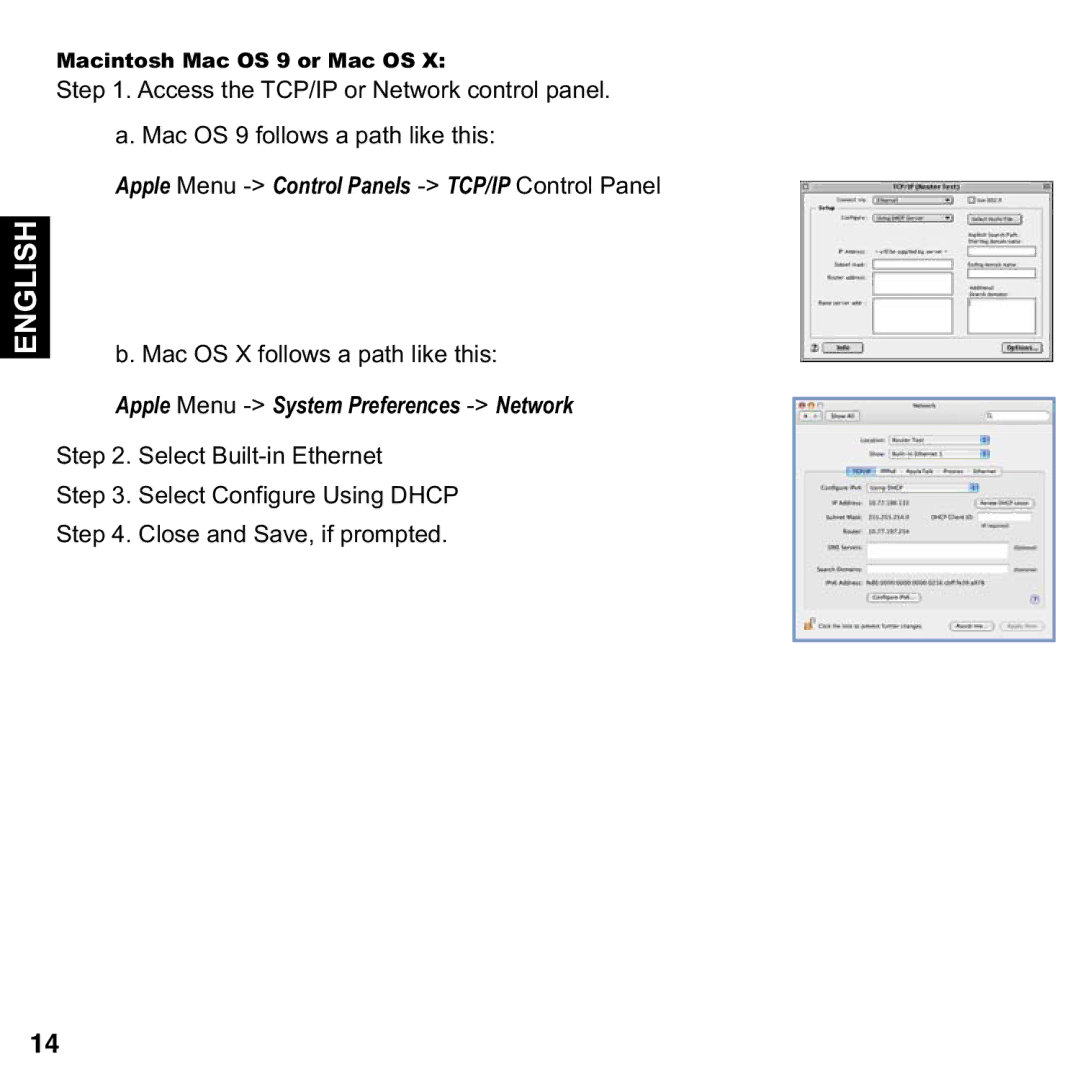 Motorola 2108-D9/N9 user manual Apple Menu -Control Panels -TCP/IP Control Panel 