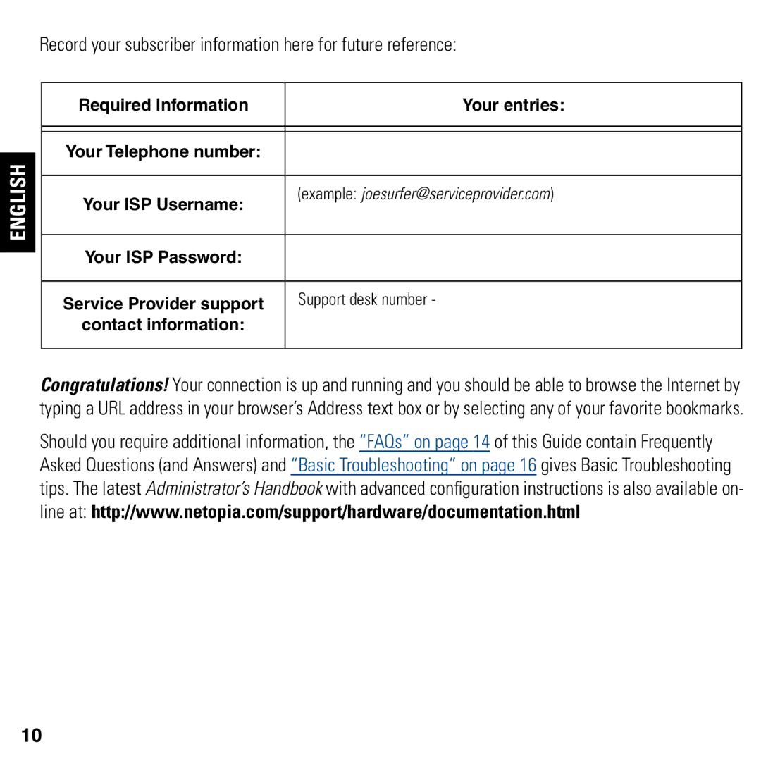 Motorola 2247/57-62 user manual Record your subscriber information here for future reference 